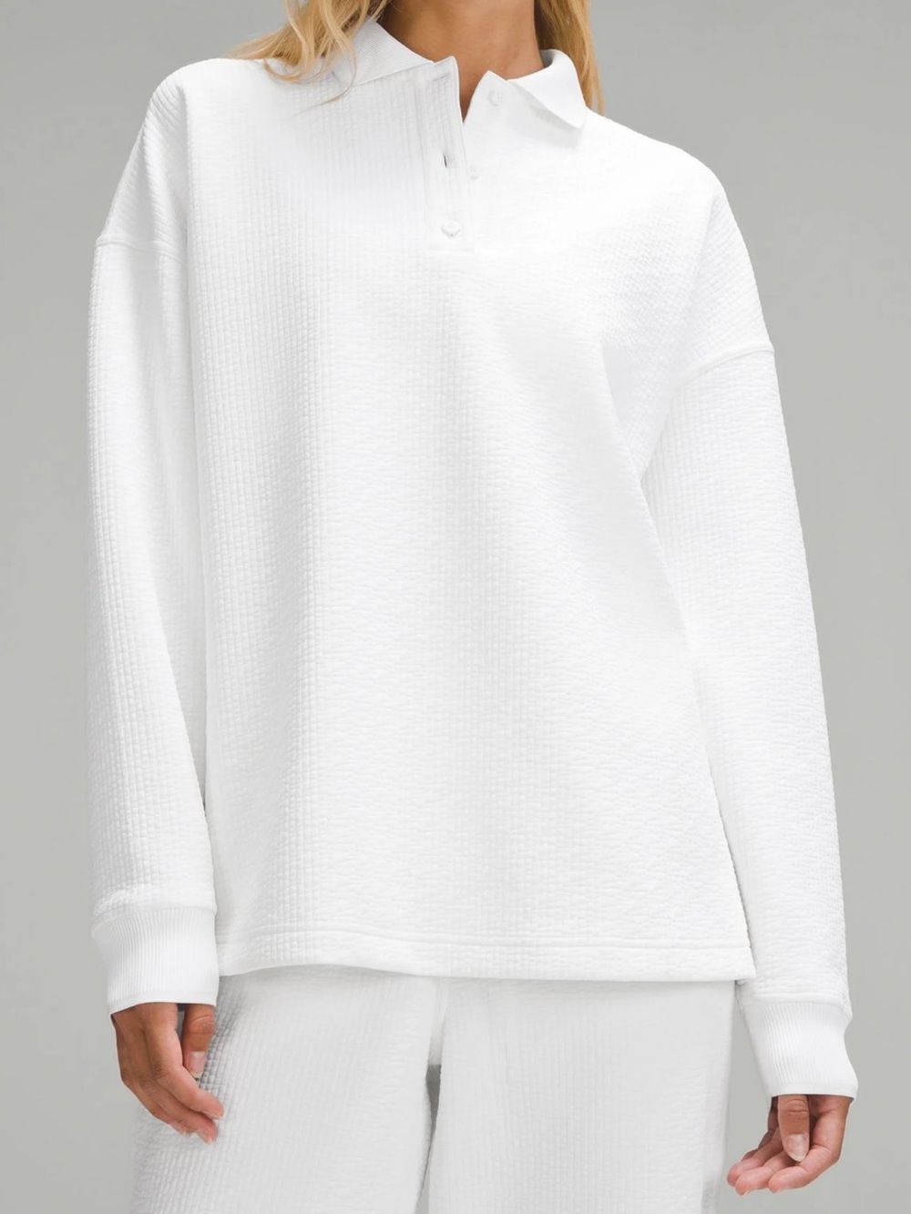 LULULEMON Textured Long-Sleeve Polo Shirt